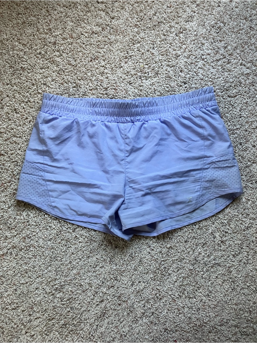 Xersion Lavender Athletic Shorts with Perforated Side Panels